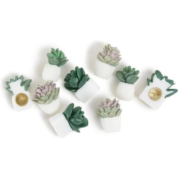 U Brands Succulent Push Pins Set, Office Supplies, Three Assorted Style, 9 Count - Picture 2 of 7